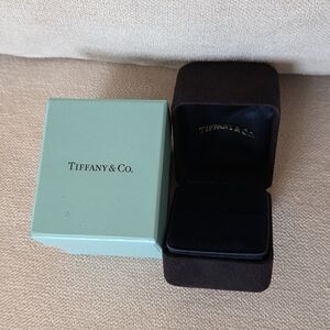Tiffany & Co. Blue Box with Black Velvet Ring Case